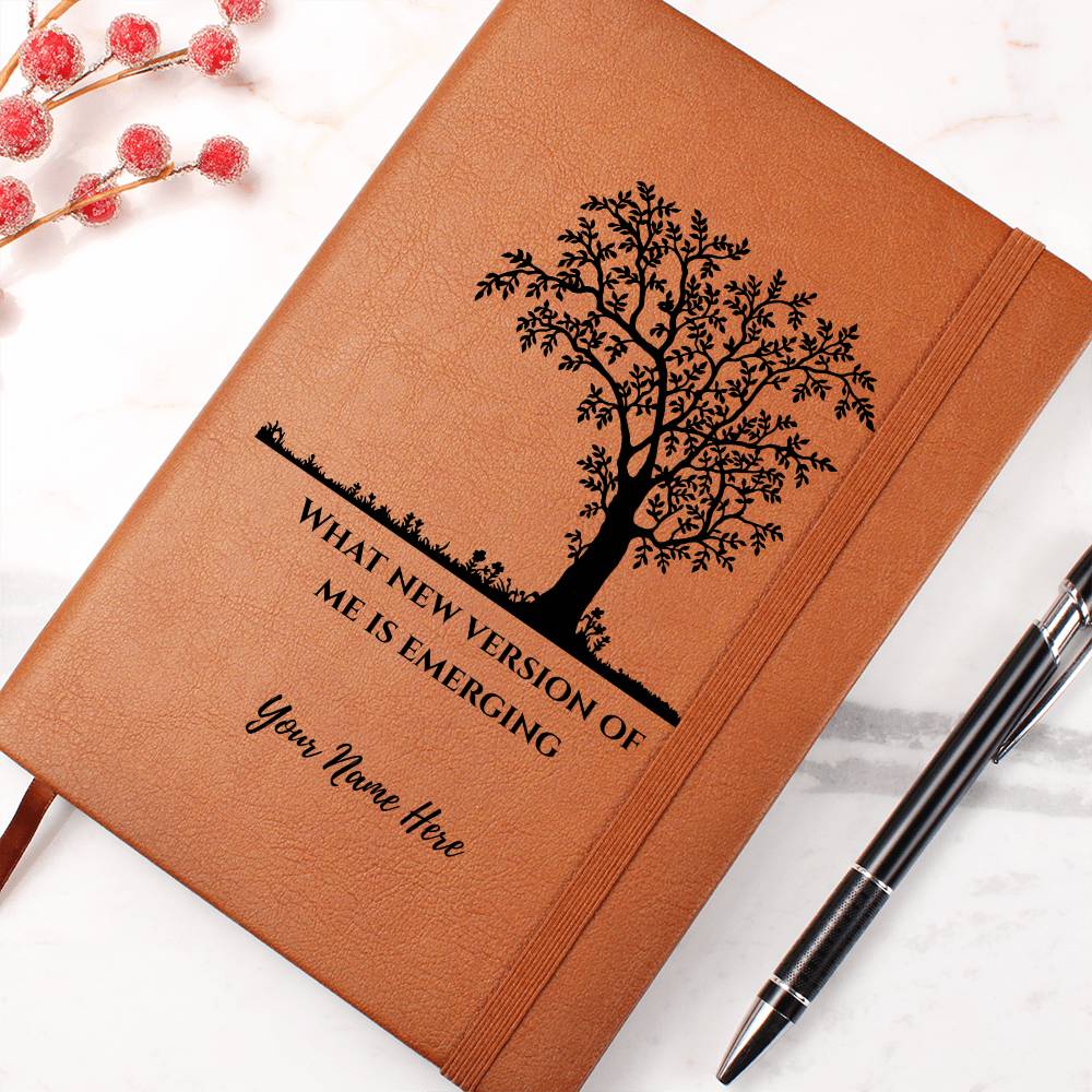 Graphic Leather Journal-Personalized Self Discovery-Tree New Me